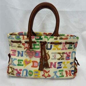 Dooney and Bourke Rainbow Print Y2K Two Way Bag and Matching Wristlet
